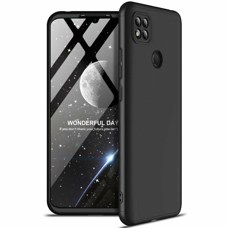 

Чехол GKK 360 для Xiaomi Redmi 9C бампер противоударный Black, Черный
