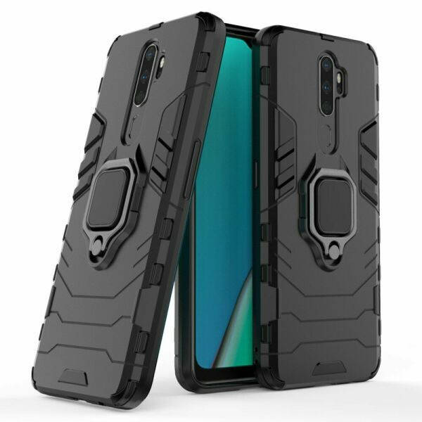

Чехол Ring case для Oppo A5 2020 бронированный бампер с кольцом черный