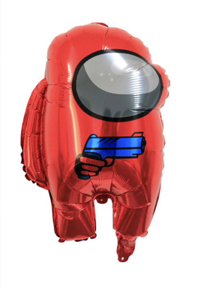 

Шар Амонг АС Among us красный фольга фигурная 55х43 см, Черный