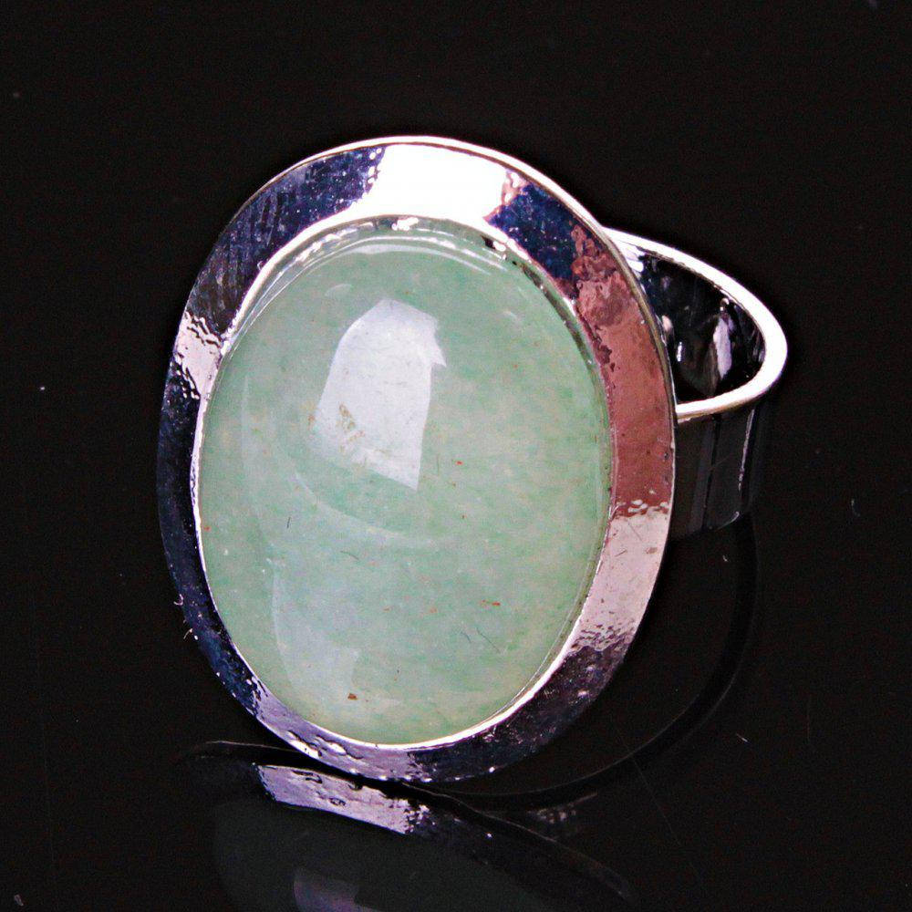 

УЦЕНКА Кольцо Нефрит гладкая оправа плоская "М" овальный камень 2,2*1,7см без р-р