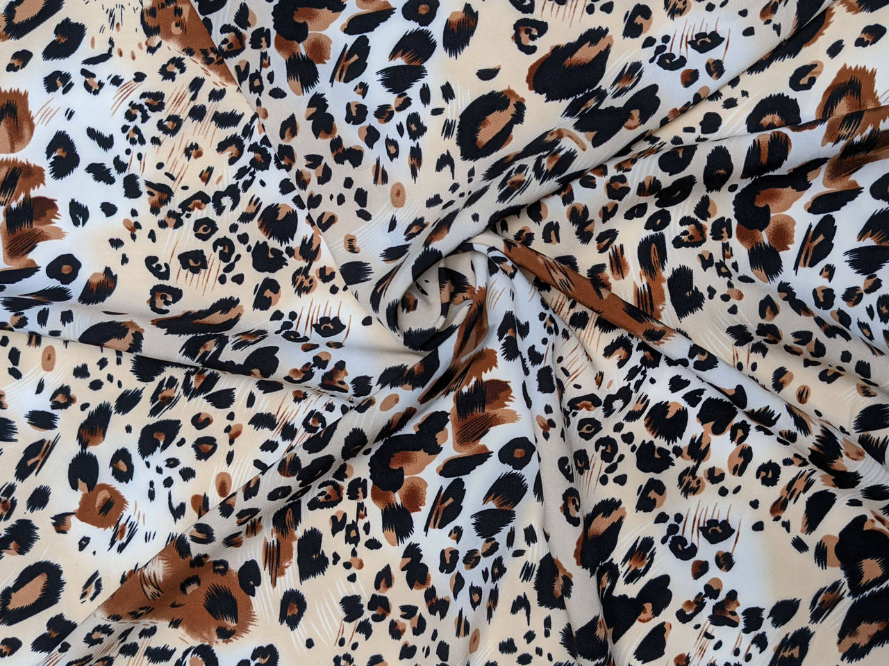 

Ткань Софт принт гепард, бежевый