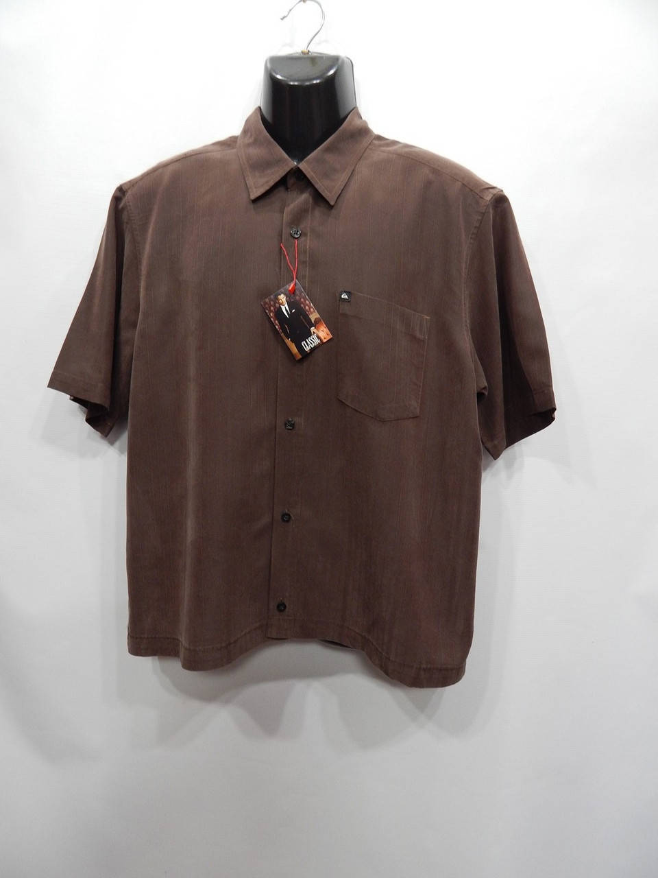 

Мужская рубашка с коротким рукавом Quiksilver оригинал р.48-50 (025КР), Коричневый