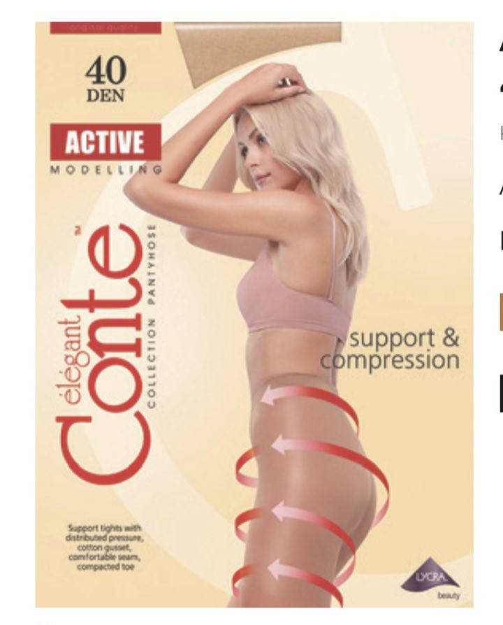 

Колготки женские компрессионные CONTE ELEGANT ACTIVE 40 den, р 2.3.4.5.6