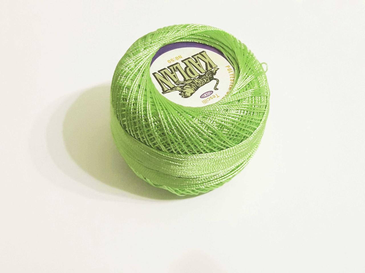 

Нитки ірис ирис поліестер (штучний шовк). Iris . 20 грам. Туреччина Kaplan Салатовий, Зелёный