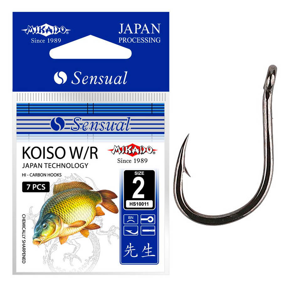 

Крючок Mikado Sensual Koiso №12 (ушко) 10шт. (black nickel)