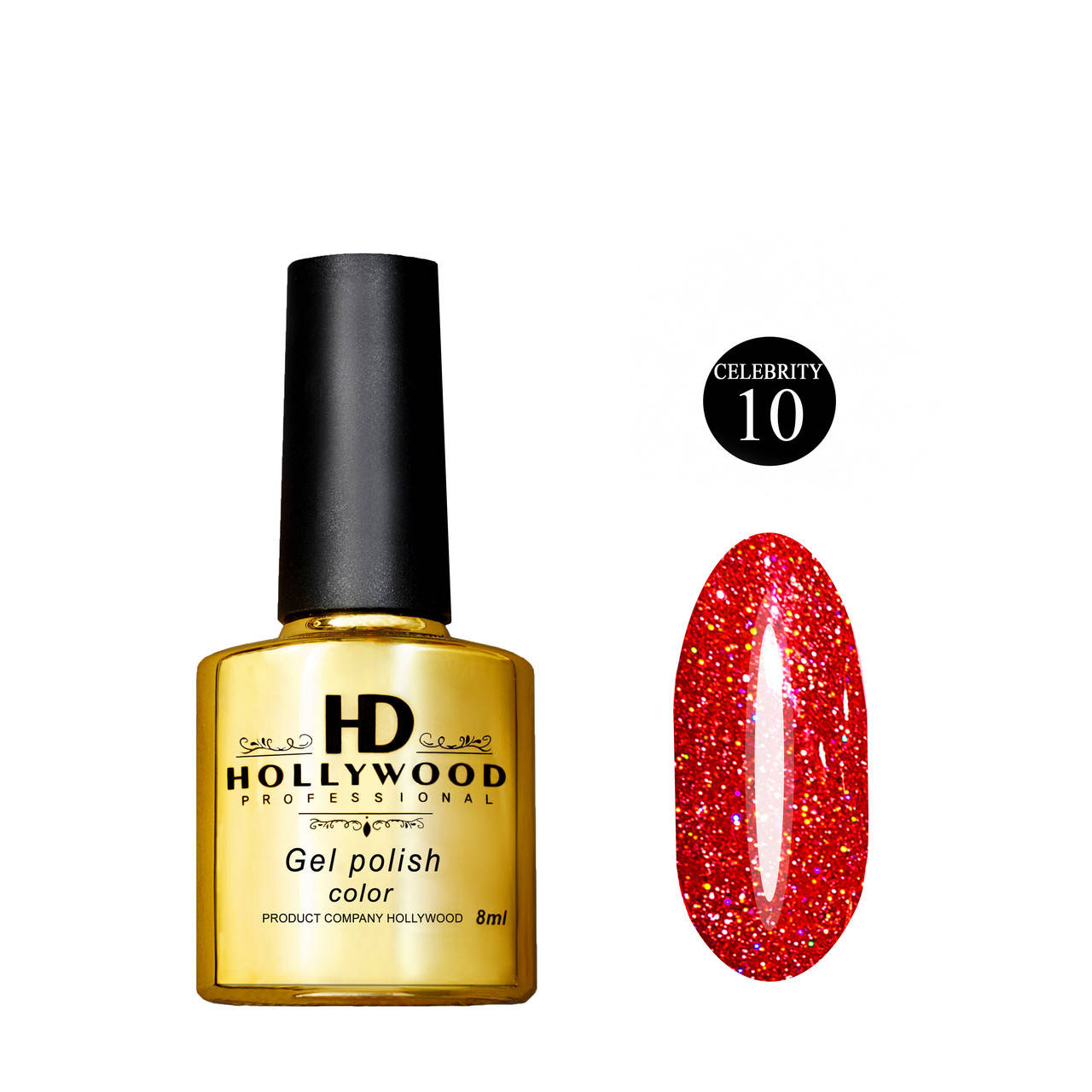 

Гель лак 10 Celebrity Светоотражающий HD Hollywood 8 ml