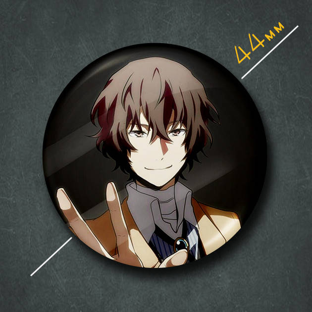 

"Осаму Дазай (Проза бродячих псов / Bungo stray dogs)" значок круглый на булавке Ø44 мм