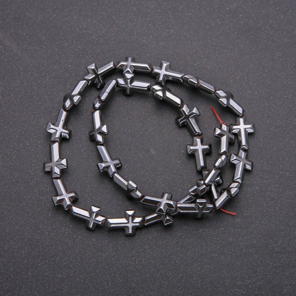 

Бусины из Гематита нитка Крест d-10х14(+-)мм L-38см