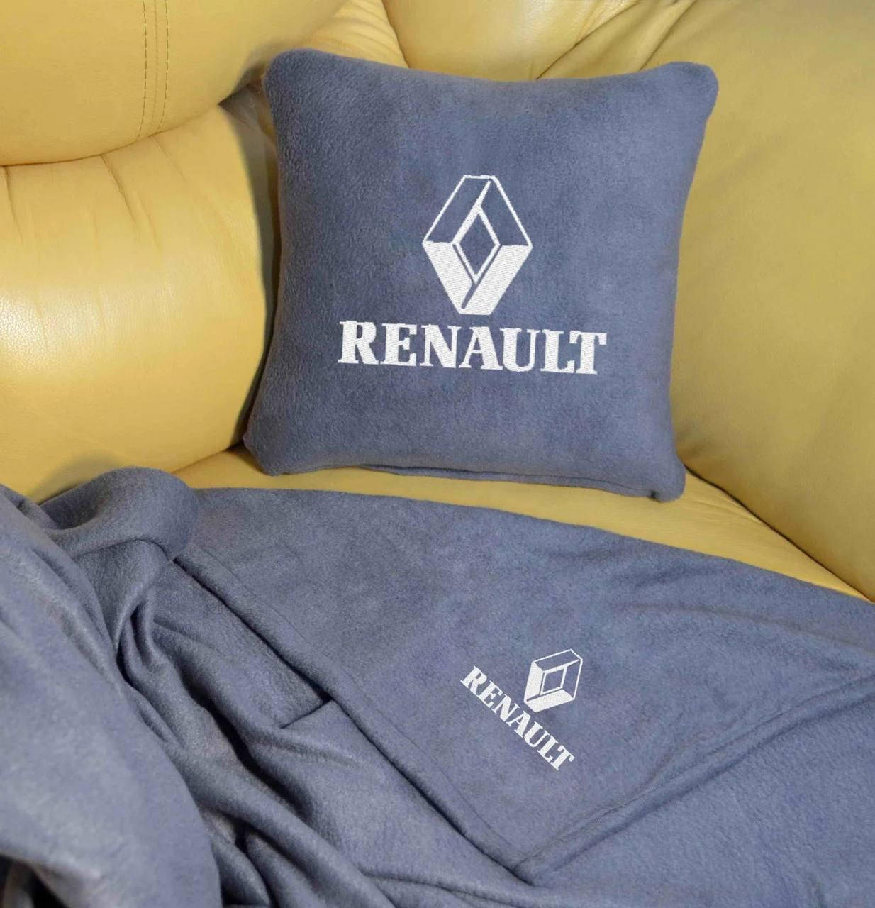

Плед с подушкой в машину с логотипом авто Renault