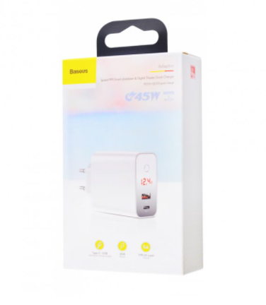

СЗУ Baseus Speed PPS Quick Charger Smart ShutDown PDout/USB/QC/PD/LCD (45W/5A)