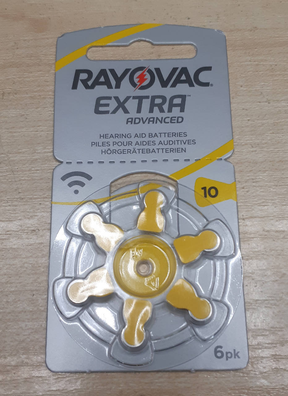 

Батарейки RAYOVAK Zinc air 1,4V ZA10 (105mAH) (4610 745418)