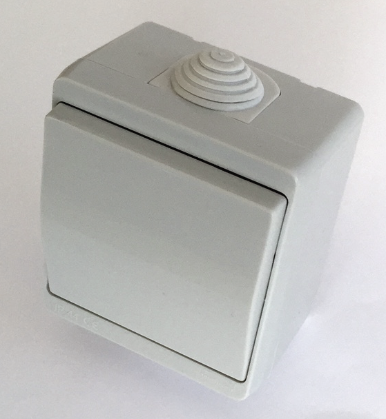 

Выключатель IP44 одноклавишный герметичный накладной проходной влагозащищенный наружный