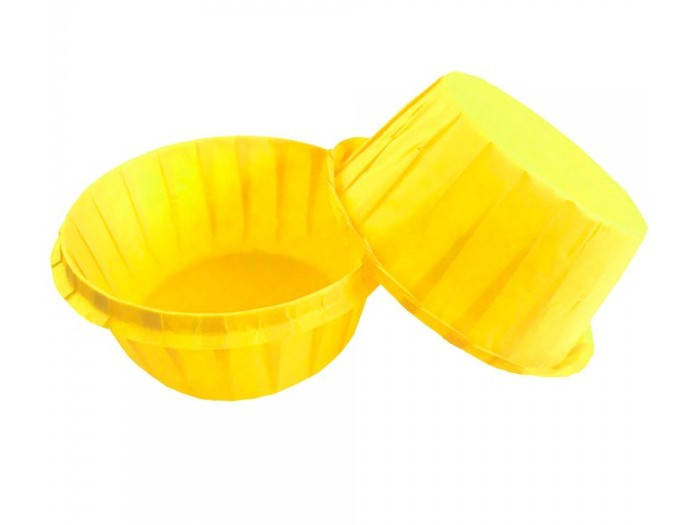 

Тарталетка бумажная для кексов/маффинов цветная с бортиком, "Желтая", дно 5,5 см