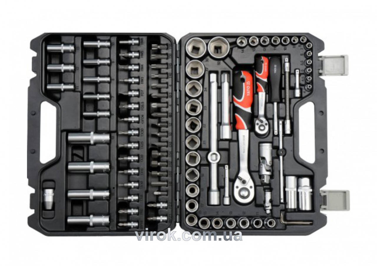 

Набор инструментов YATO 1/2" и 1/4" 94 предмета YT-12681