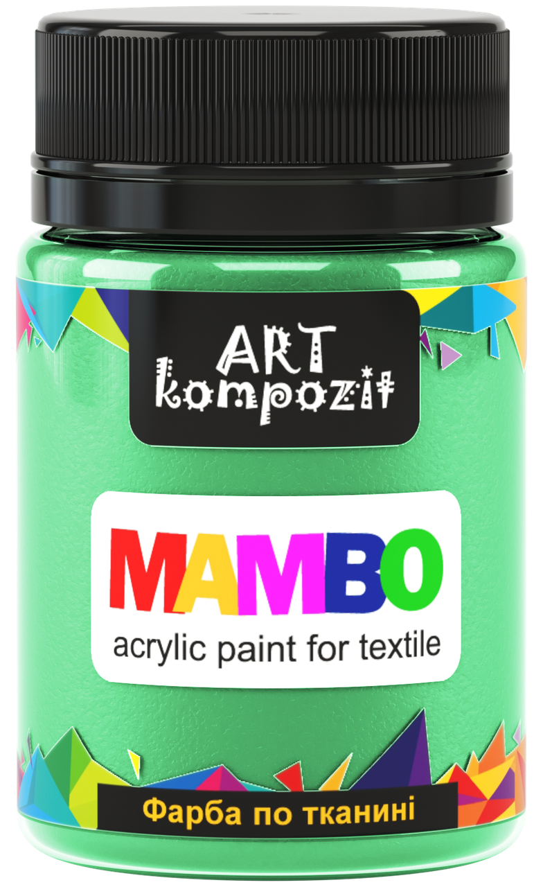 

Фарба по світлій та темній тканині М'ЯТНИЙ МЕТАЛІК, 50мл, MAMBO "ART Kompozit"