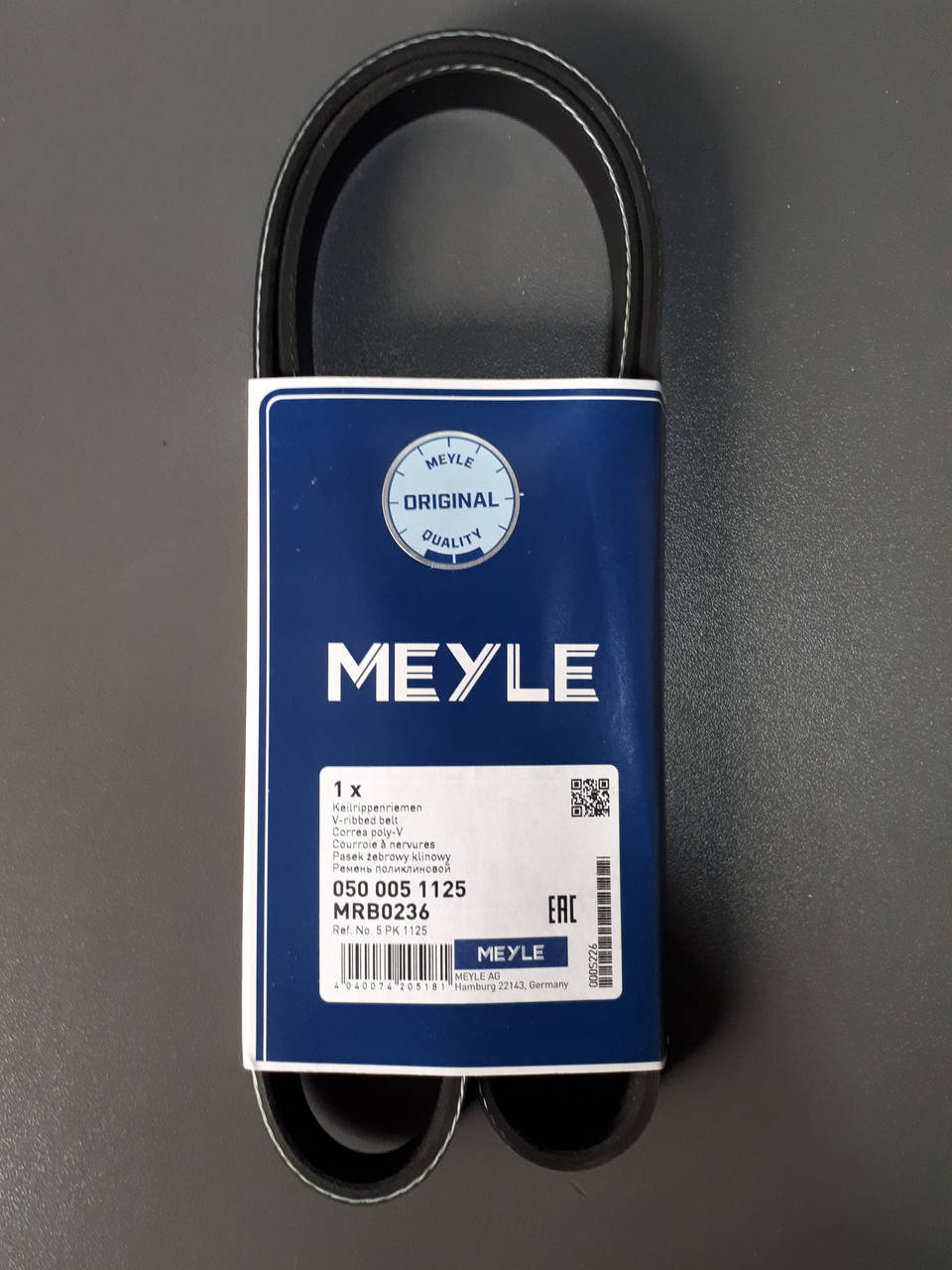 

Ремень генератора 5PK1125 (-AC) Renault Trafic 1.9 dci 01->06 Meyle Германия 0500051125