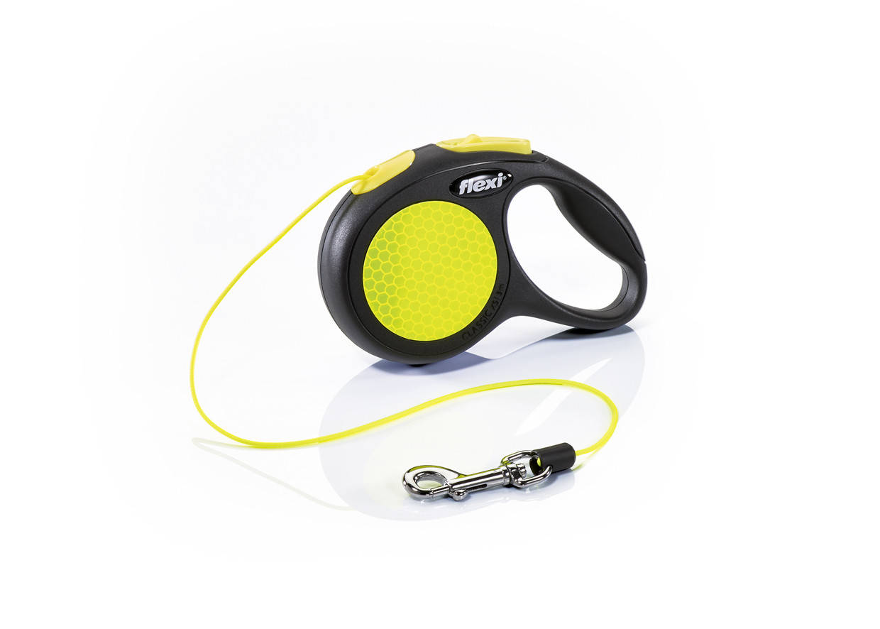 

Рулетка для собак до 8 кг Flexi New Neon XS трос 3 m, Желтый