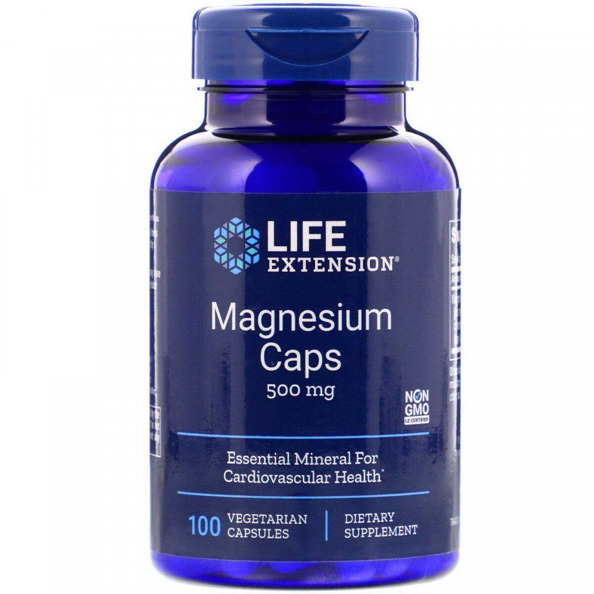 

Life Extension, магний в капсулах, 500 мг, 100 вегетарианских капсул