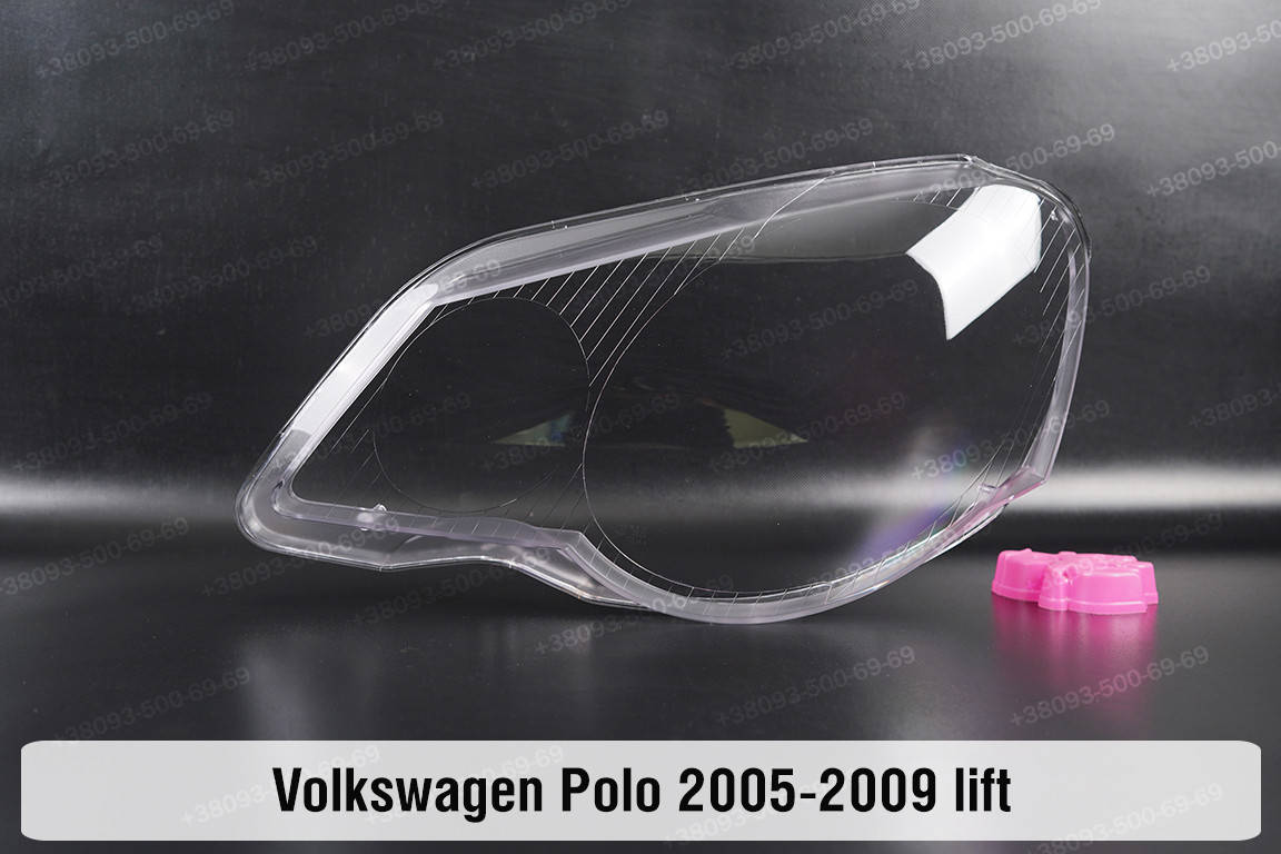 

Стекло фары VW Volkswagen Polo Mk4 (2005-2009) IV поколение рестайлинг левое