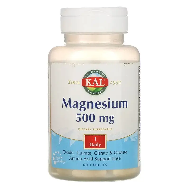 

Магний, Magnesium, KAL, 500 мг, 60 таблеток (CAL-57320)