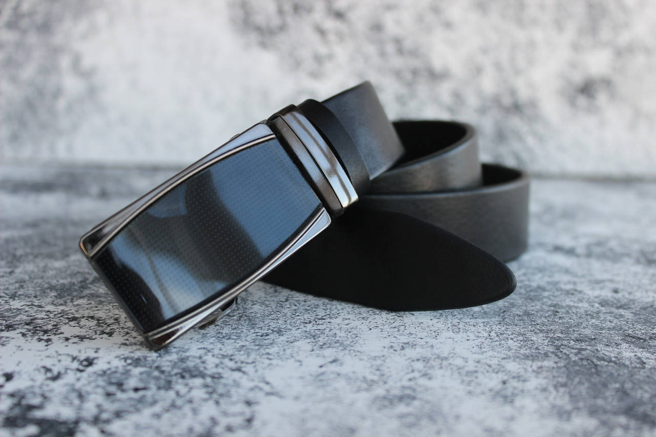 

Ремень автомат мужской кожаный "NEW", Черный