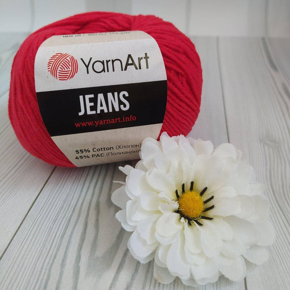 

YarnArt Jeans (№90) червоний, Красный