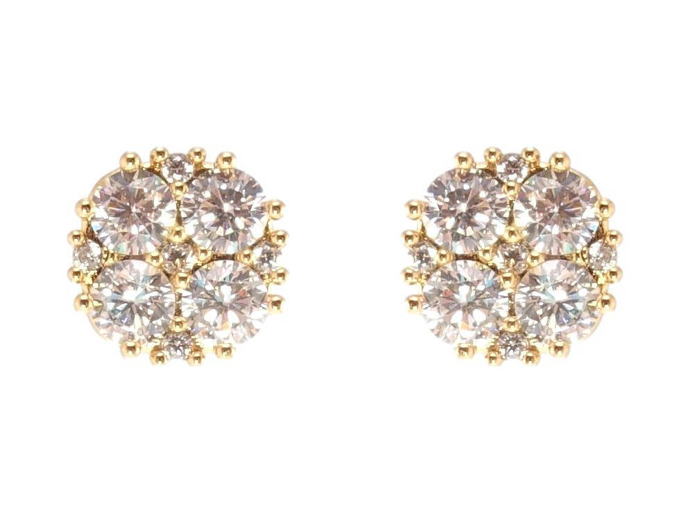 

Серьги Xuping Позолота 18K гвоздики (пусеты) "Кристальные круги" ø 9см