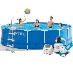 

Каркасный бассейн Intex 28242 - 7, 457 x 122 см (5 г/ч, 6 000 л/ч, лестница, тент, подстилка, набор для