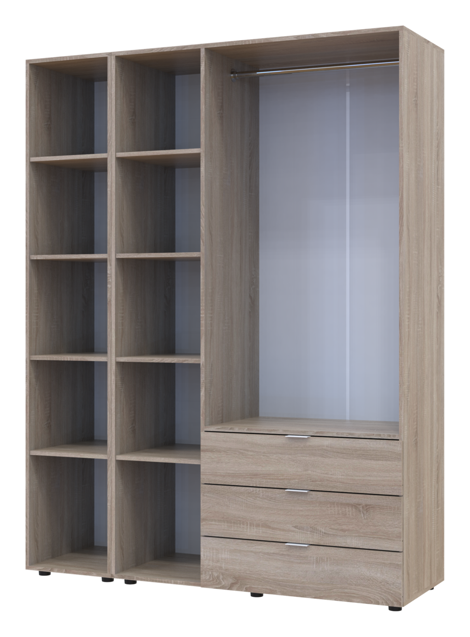 Шафа для одягу Doros Гелар Дуб сонома 3ДСП/Дзеркало 155х49.5х203.4 (42002159) 2