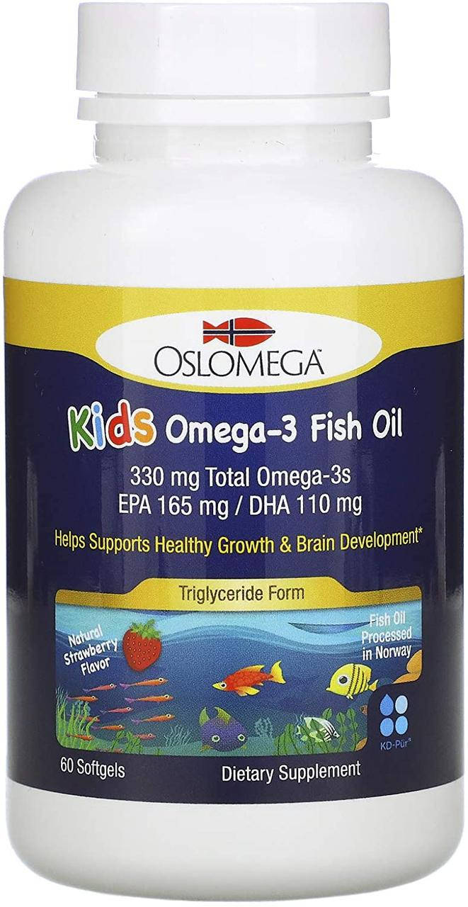 

Омега 3 для детей Oslomega Norwegian Kids Omega-3 Fish Oil 60 гелевых капсул