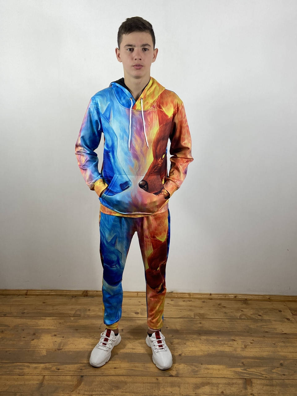 

3D Костюм с принтом Волки Огонь Вода Мужская