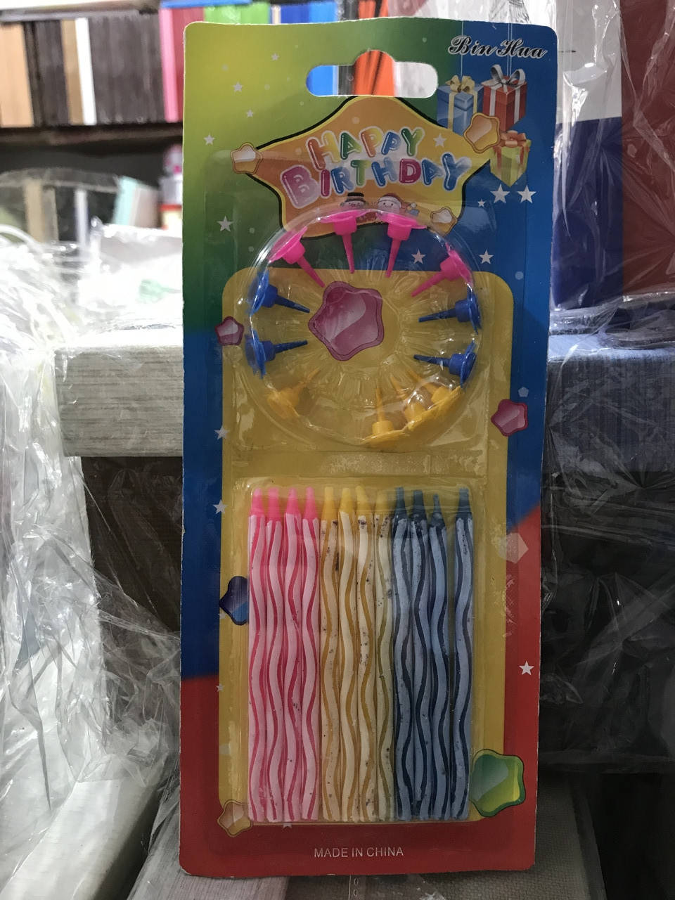

Свічка в торт 12шт Happy Birthday різнокольорові