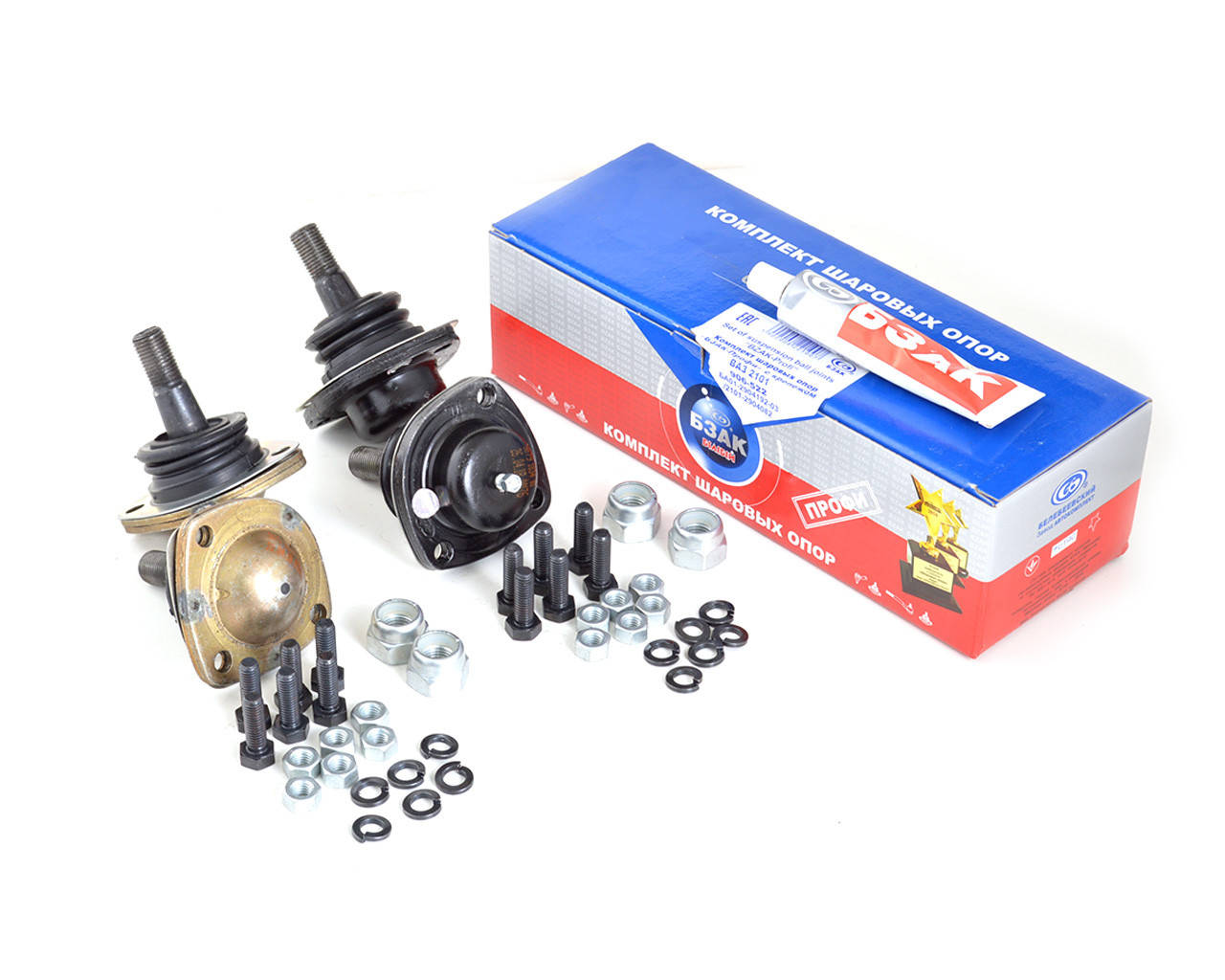 

Опора шаровая ВАЗ 2101-07 комплект «БЗАК-Профи» (4 опоры, крепёж + смазка)