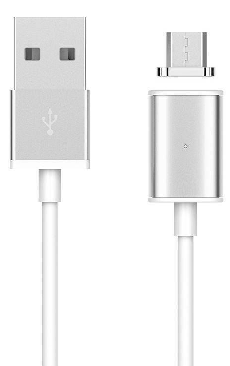 

Магнитный кабель Magic Magnet Clip-On micro USB Cable Silver