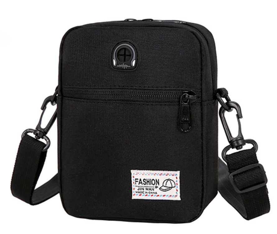 

Сумка маленькая на пояс через плечо на грудь текстиль черная 17х13х7см тканевая для мужчин и женщин 525В, Черный