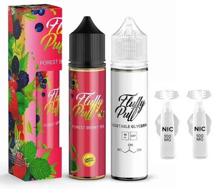 

Набор для самозамеса жидкости Fluffy Puff Forest Berry Tea 60 мл. 6 мг/мл
