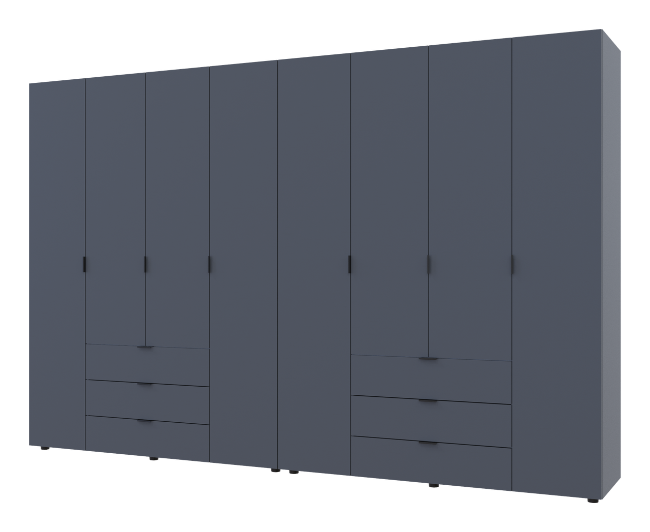 Розпашна Шафа для одягу Doros Гелар комплект Графіт 4+4 ДСП 310х49,5х203,4 (42002130)