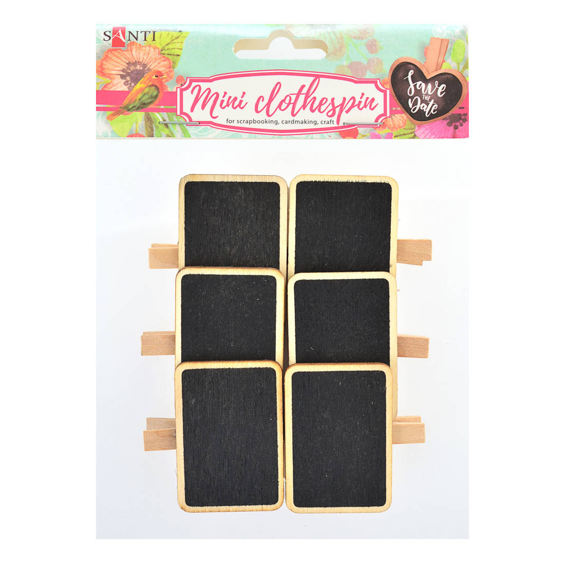 

Набор прищепок Santi "Таблички-2", 4,5см, 6 шт/уп