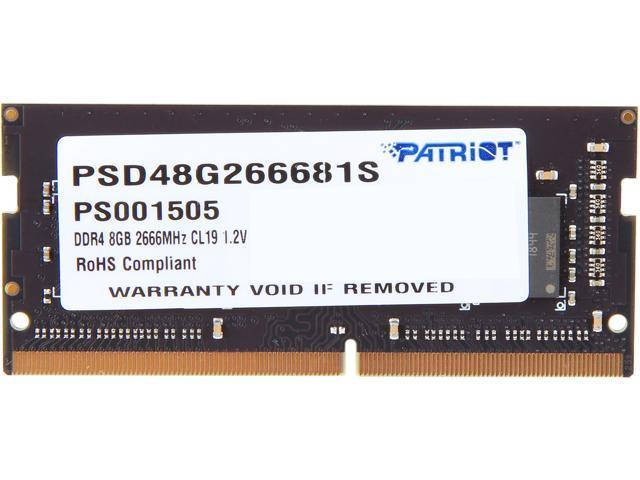 

Оперативная память для ноутбука Patriot 8GB DDR4 2666 SL CL19 SODIMM (PSD48G266681S)
