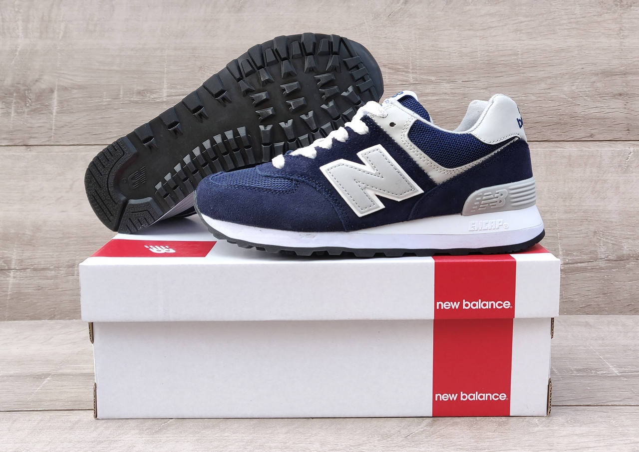 

Подростковые кроссовки New Balance 574 Navy / Grey / White 40 - на ногу 25.5см