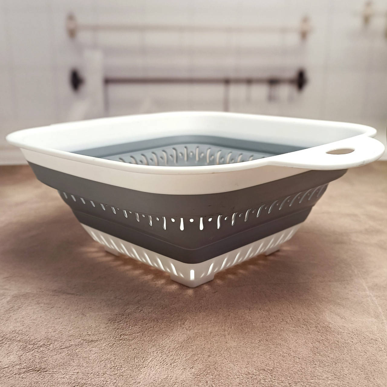 

Квадратный силиконовый телескопический дуршлаг 27*22 см