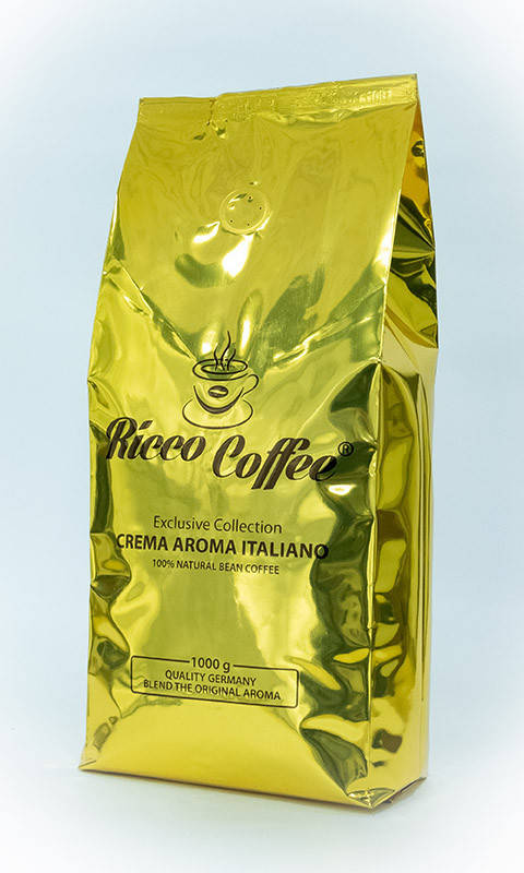 

Кофе в зернах Ricco Coffee Crema Aroma Italiano 1 кг пакет