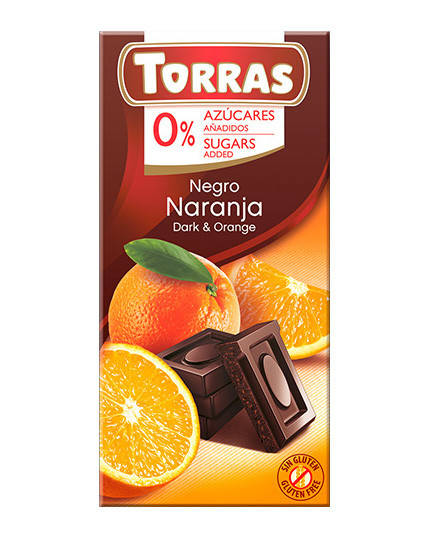 

Шоколад черный без сахара, без глютена TORRAS с апельсином 52%, 75 г