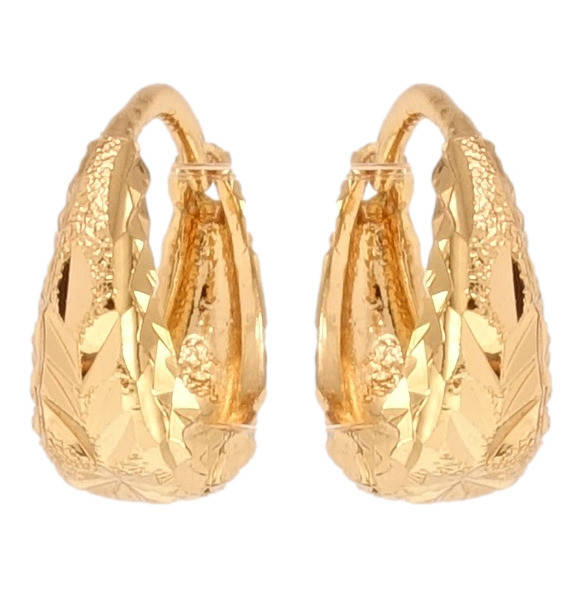 

Серьги Xuping Позолота 18K колечки "Корзинки с узором насечками"
