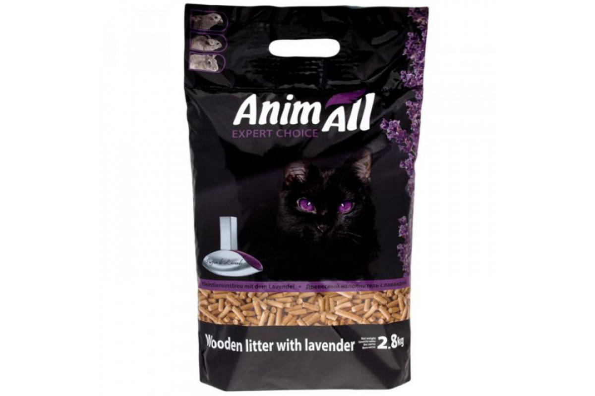 

Деревний наповнювач AnimAll для туалету котів, з ароматом лаванди, 2.8 кг