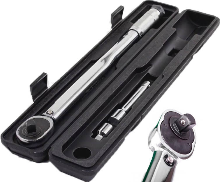 

Динамометрический ключ 1/2" 28-210 NM (c переходником 1/2''*3/8'' и удлинителем 125 мм) INTERTOOL XT-9007