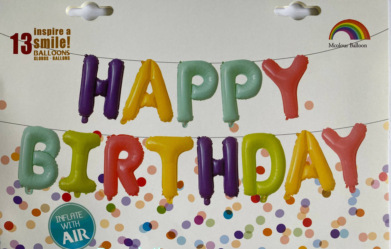 

Фольгированная надпись "HAPPY BIRTHDAY разноцветная", 40см, Золотистый