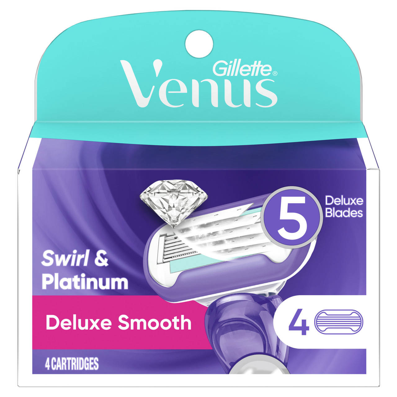 

4 шт. Кассеты женские для бритья Gillette Venus Deluxe Smooth Swirl