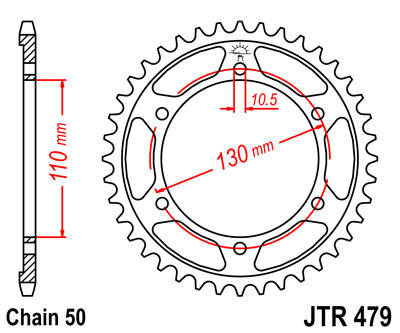 

Звезда задняя JT JTR479.43