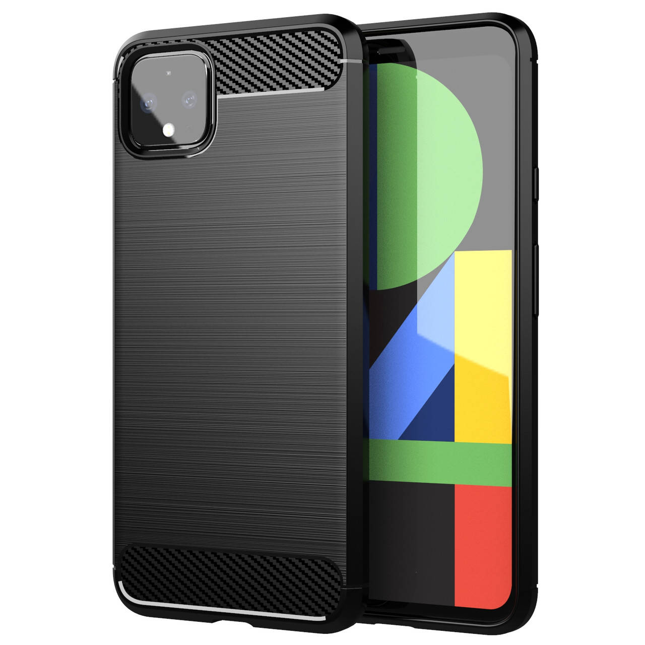 

Резиновый чехол для Google Pixel 4 черный противоударный бампер